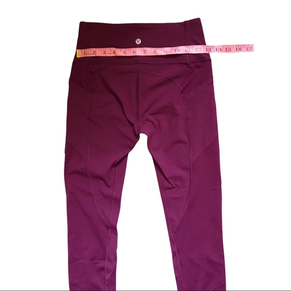 Lululemon All The Right Places Crop II *23" sz 6 Ruby Wine - Picture 7 of 12